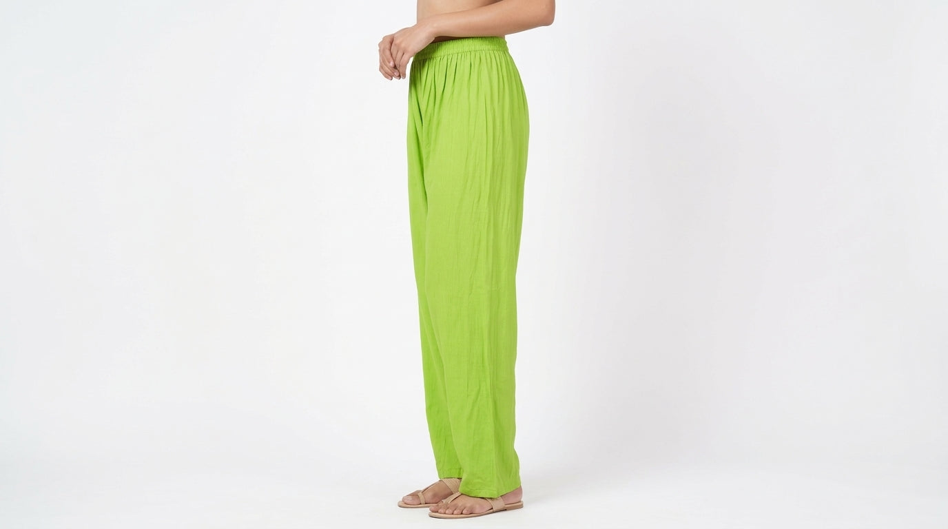 Meeranshi Lime Green Elastic Waist Bottoms - XS