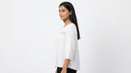 Women's White Textured Casual Top