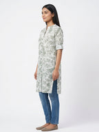 ZORRA Women's Green Leaf Print Blouse Top - Size M