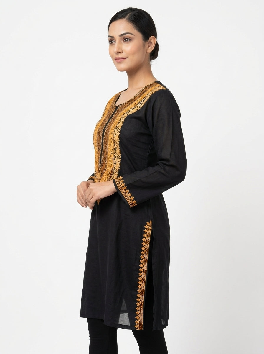 Black Embroidered Kurti