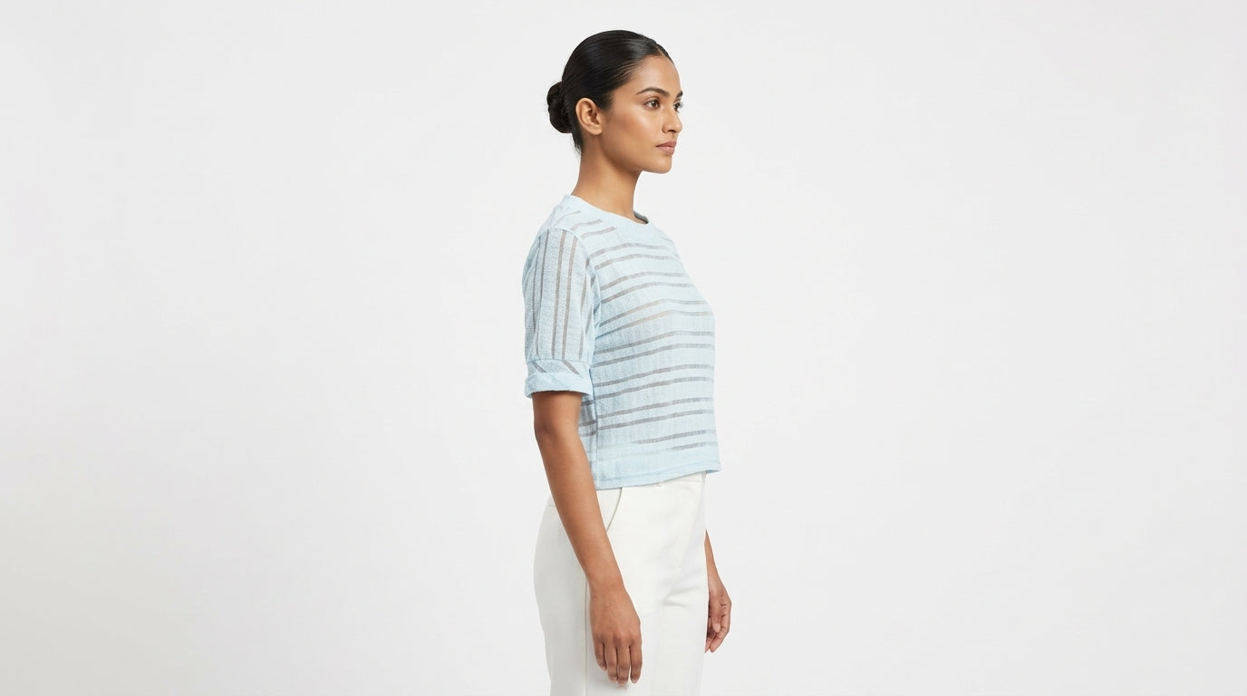 Top Casual Blue Blended