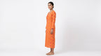 Vibrant Orange Embroidered Kurti