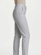 Grey Pinstripe Regular Fit Trousers