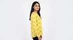Yellow Floral Print Casual Long Sleeve Top