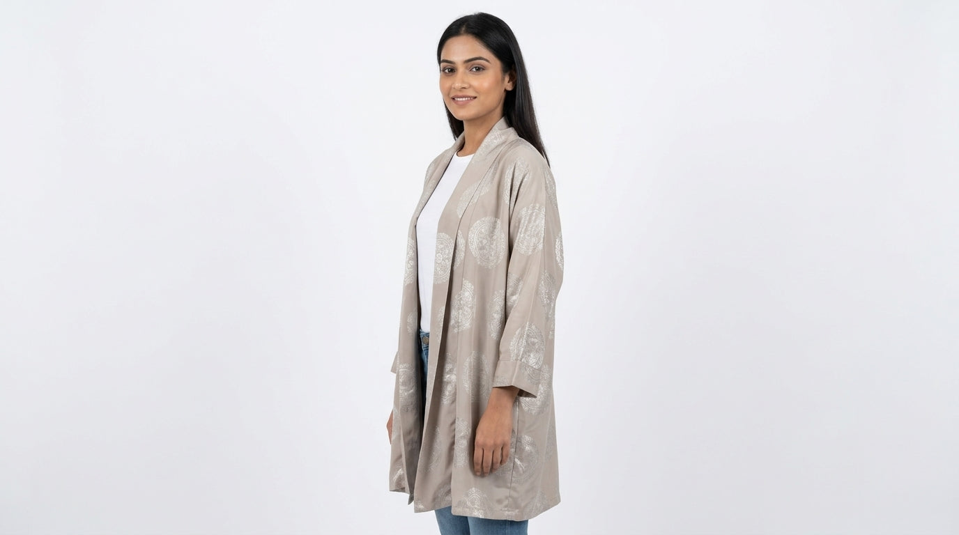 Sweater Casual Beige Blended