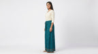 Teal Printed Relaxed Fit Palazzo Pants