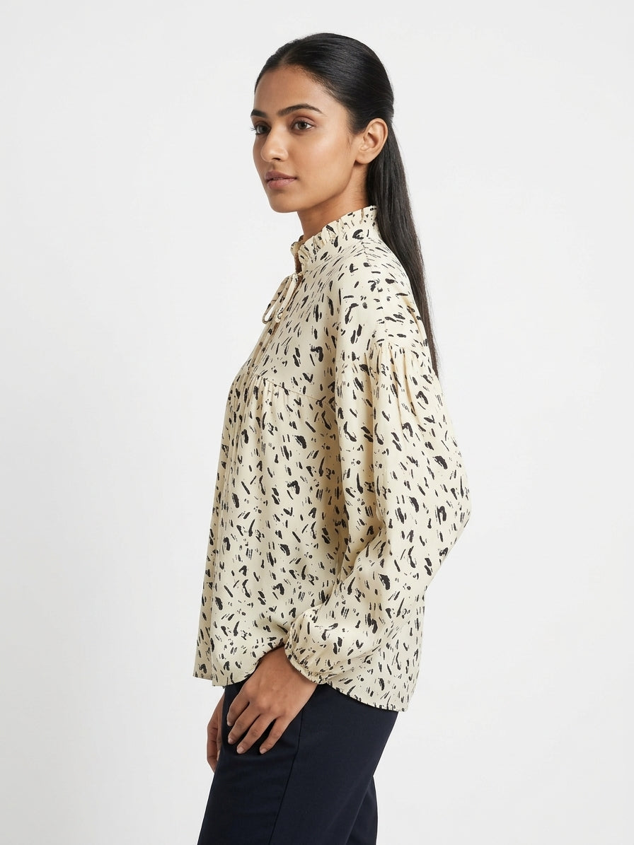 Top Casual Cream Viscose