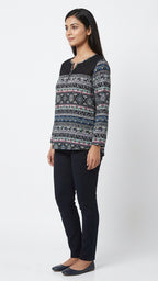 Top Casual Black Blended