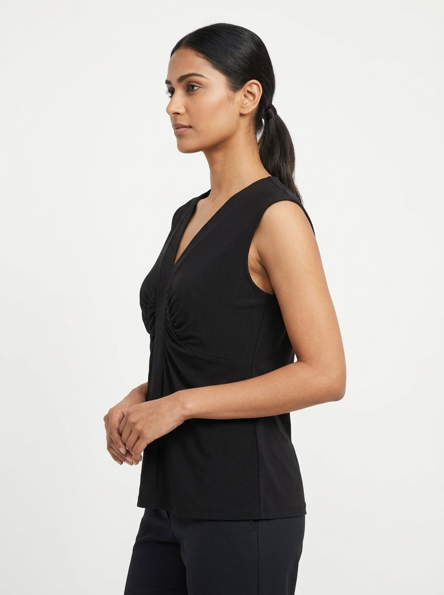 East5th Top Casual Black Polyester
