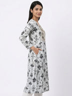 PRIMA L Abstract Floral Print Blouse