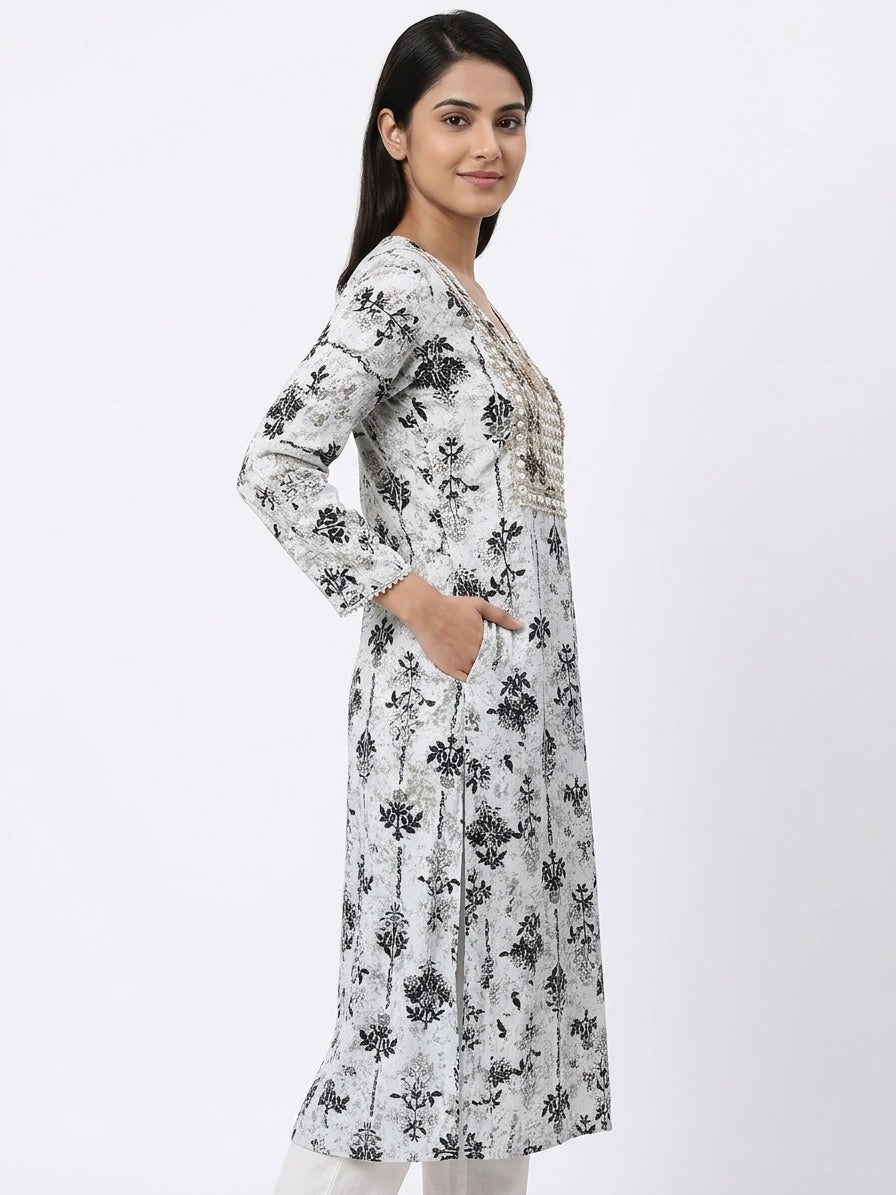 PRIMA L Abstract Floral Print Blouse