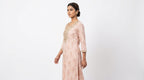 Women's Light Pink Floral Printed Top/Kurta
