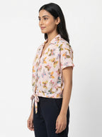 People Brand Pink Abstract Print Blouse