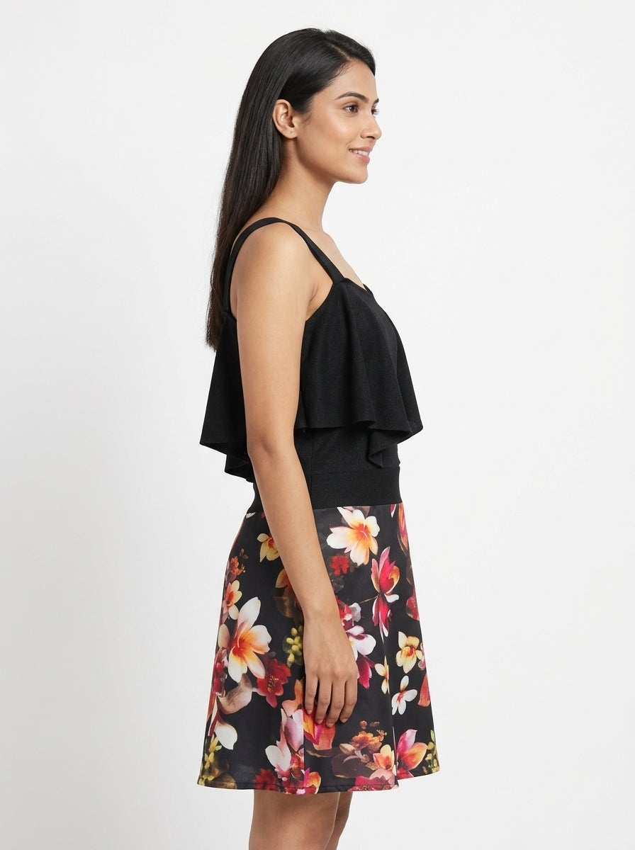 Dress Casual Black Polyester & Viscose