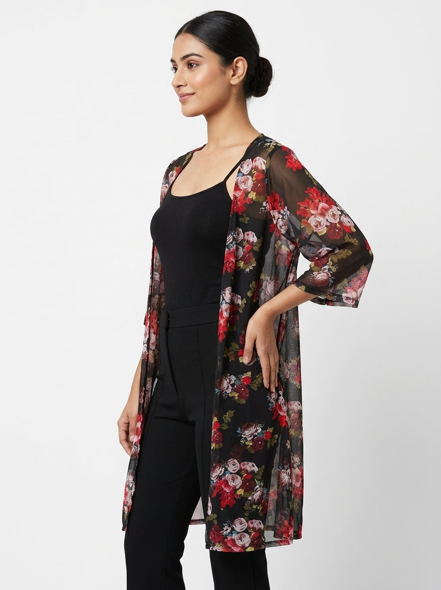 Sweater Casual Black Polyester
