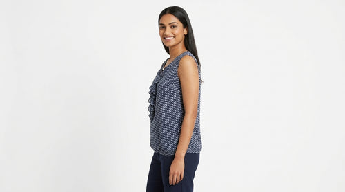 Austin Reed Top Casual Navy Polyester