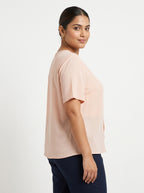 Women's Light Peach Pink Casual Top