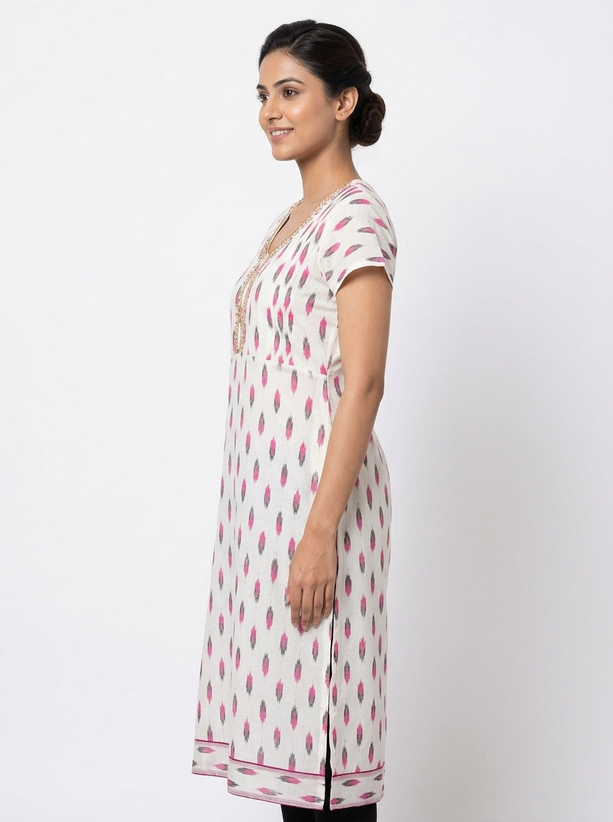 Kurti Casual White Cotton