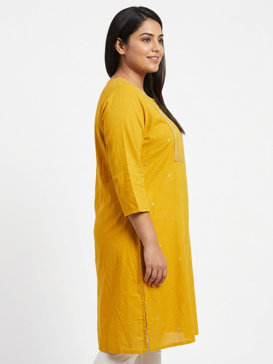 Avaasa XL Yellow Textured Top