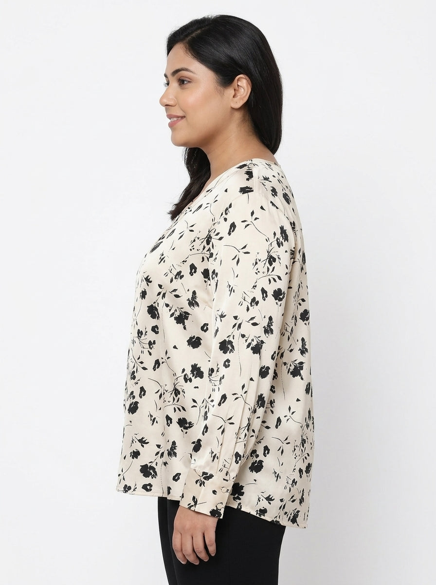 Reo Cream Floral Pattern Top/Dress