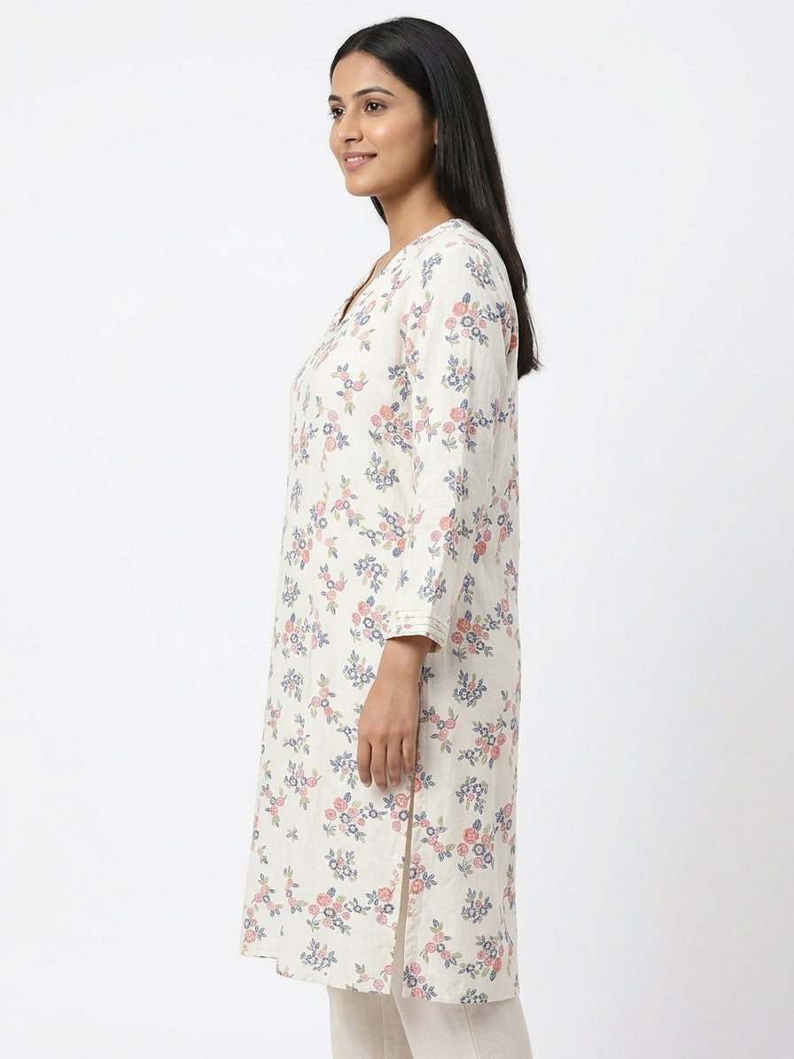 Fusion XL Floral Print Linen Blend Top/Dress