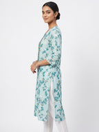 JANVI FASHIONS Light Blue Floral Top - Size L