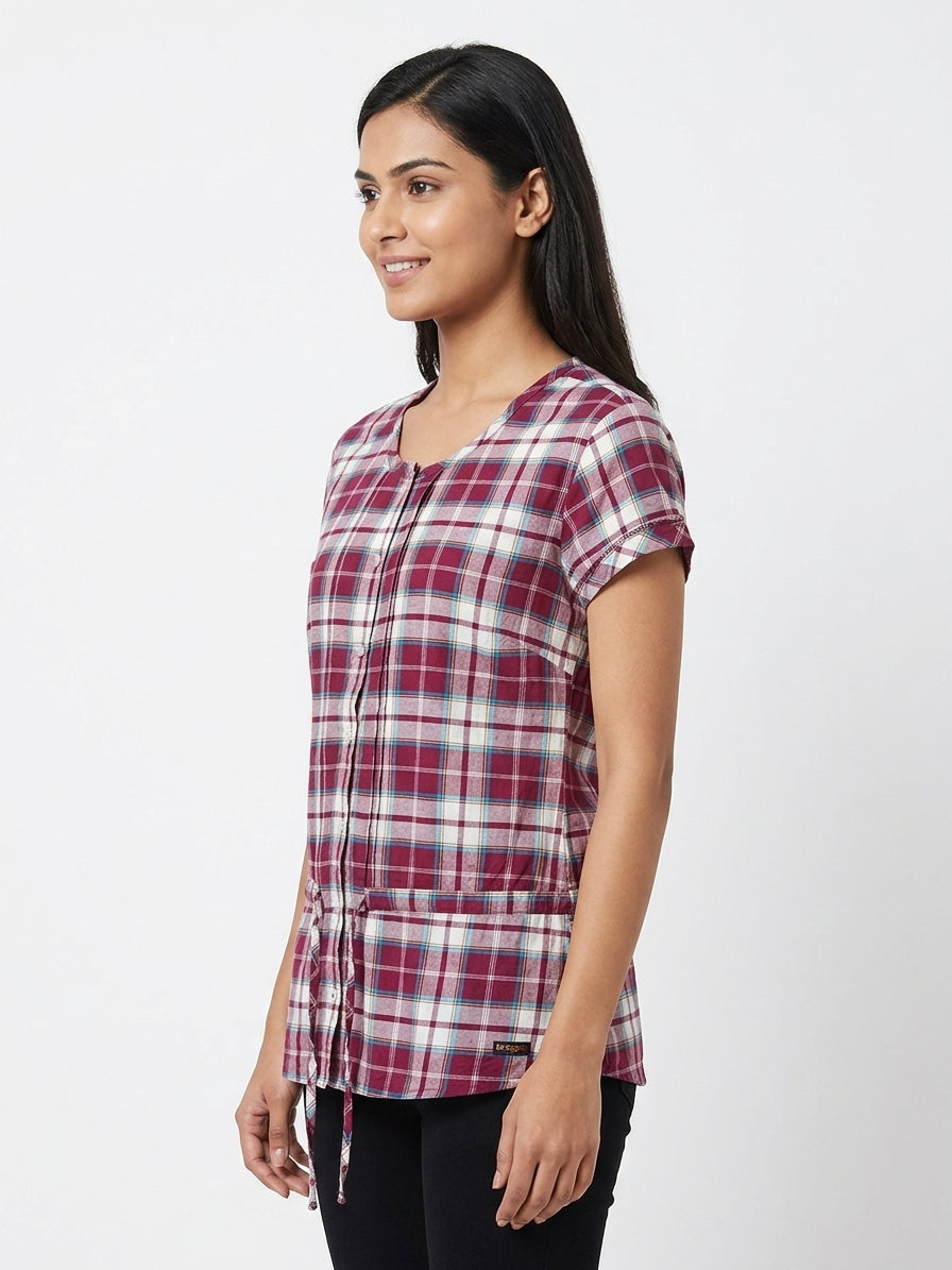 Lee Cooper Red Plaid Casual Button-Up Shirt - Size S