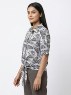 RIG Utility Clothing Black & White Abstract Print Shirt