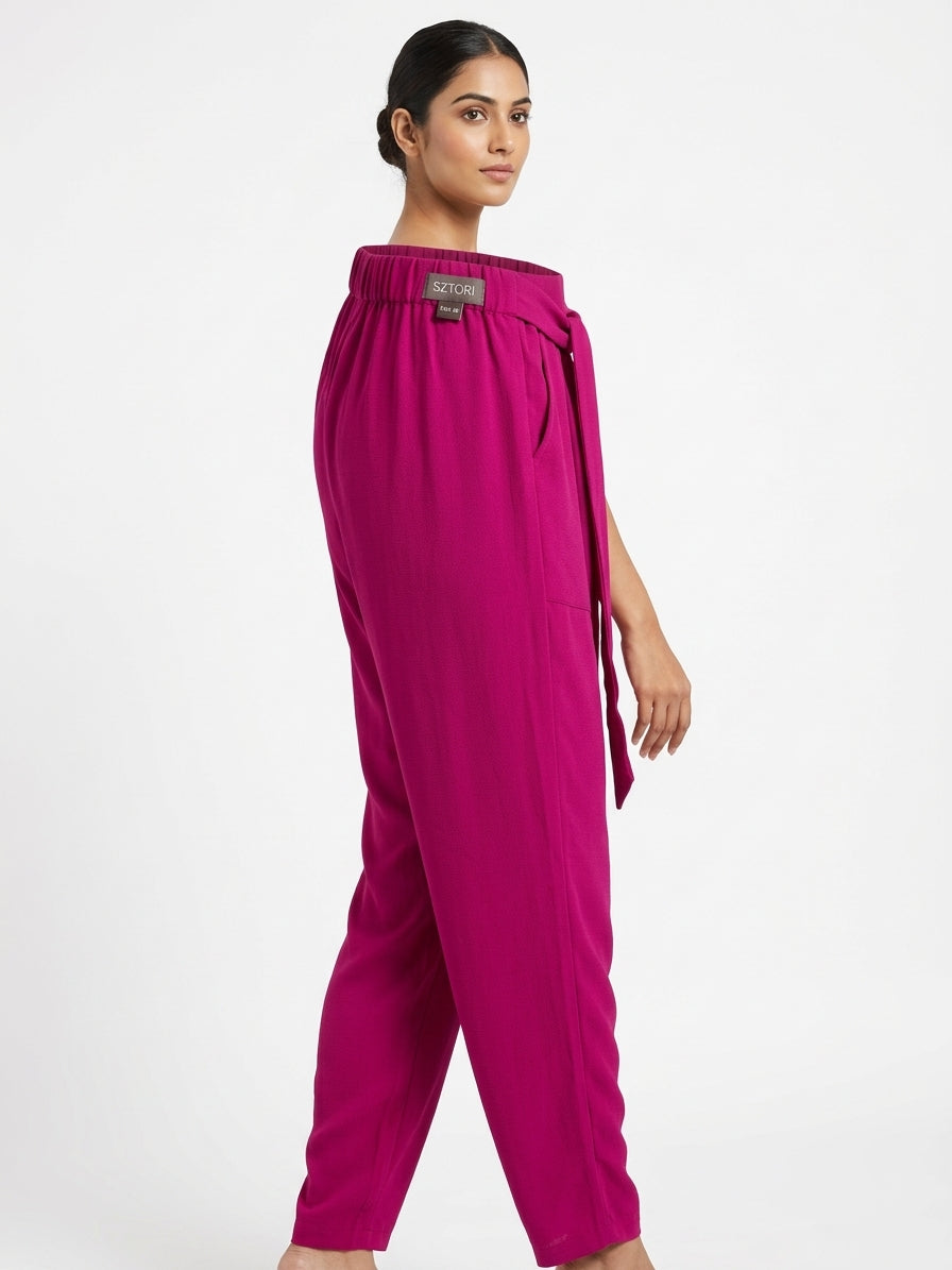 Sztori Magenta Gathered Top