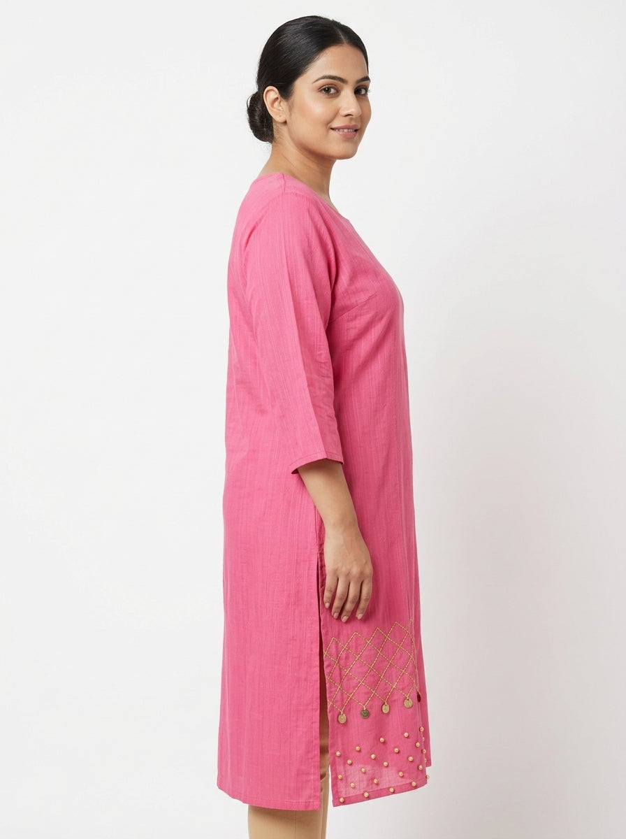 Pink Clothing Item with Gold Embroidery, Size XXL