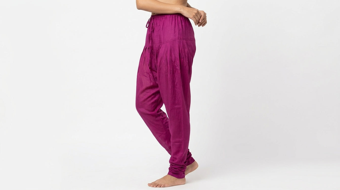 Magenta Solid Viscose Blend Salwar
