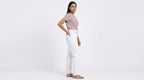 White Regular Fit Denim Jeans with Contrast Stitching