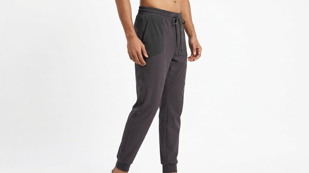 Charcoal Sporty Track Pants with Elastic Waist