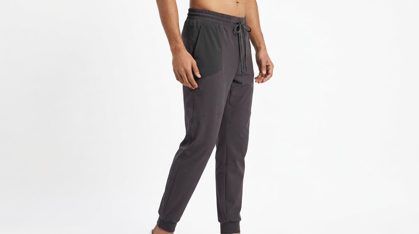 Charcoal Sporty Track Pants with Elastic Waist