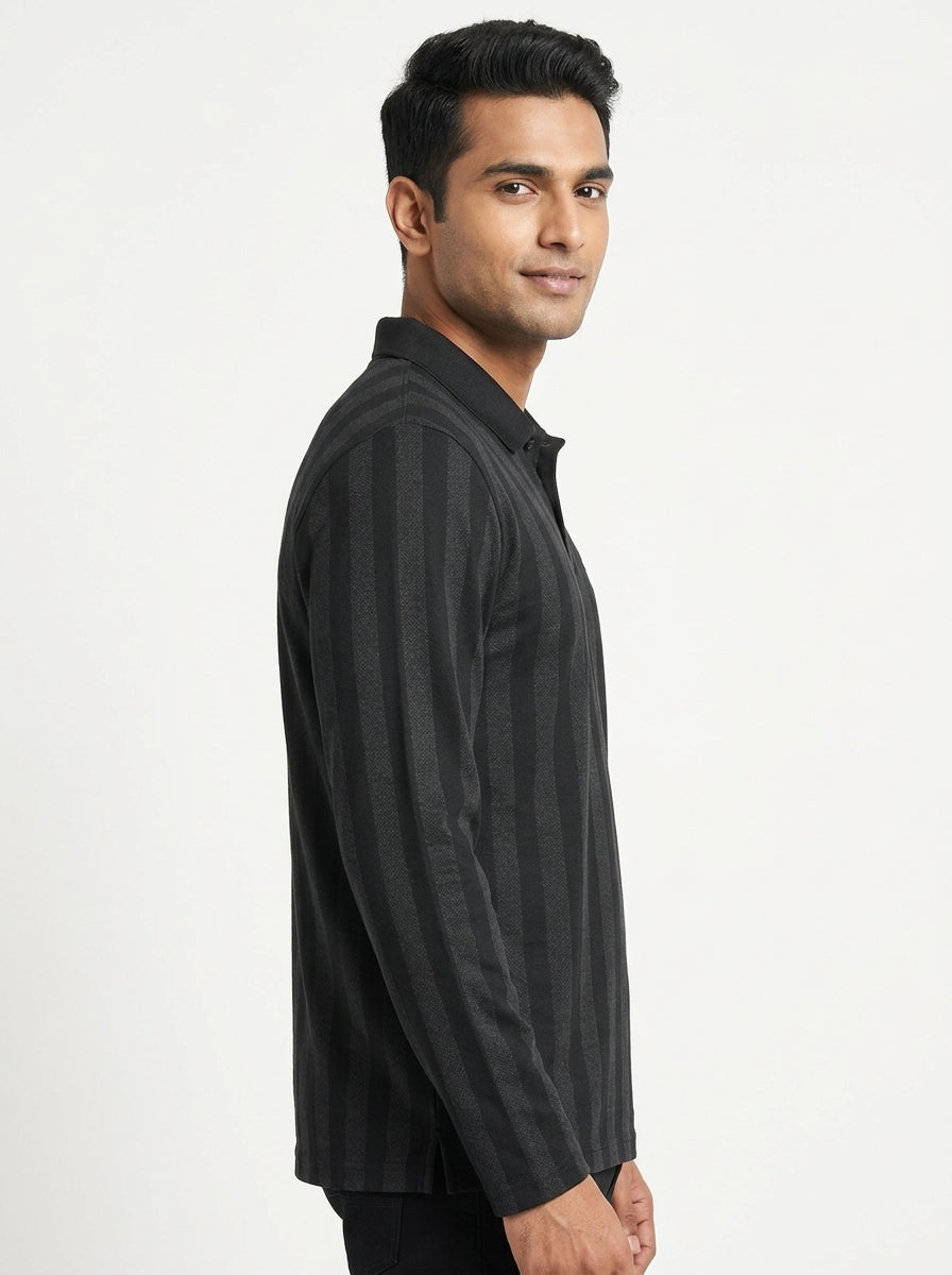H&M T-Shirt Casual Black Blended