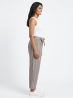 Striped Tie-Waist Relaxed Fit Trousers