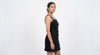 Women's Black Button-Front Pinafore Dress