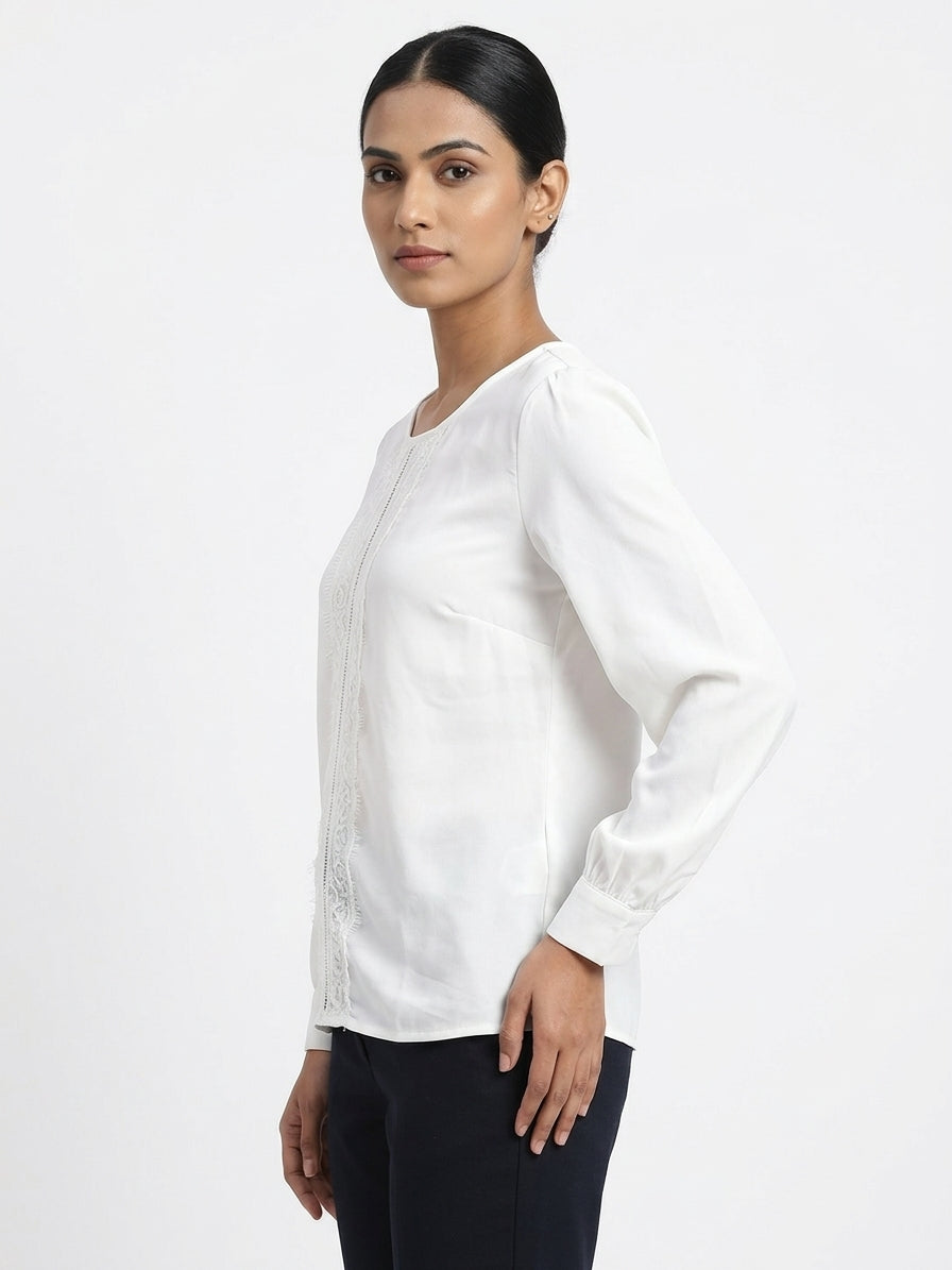 Allen Solly White Top/T-Shirt - Size M