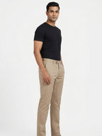 Men's Tan Cotton Casual Trousers
