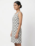 Bombay Paisley Dress Casual White Cotton