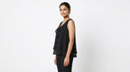 Zara Basic Black Sleeveless Ruffled Top