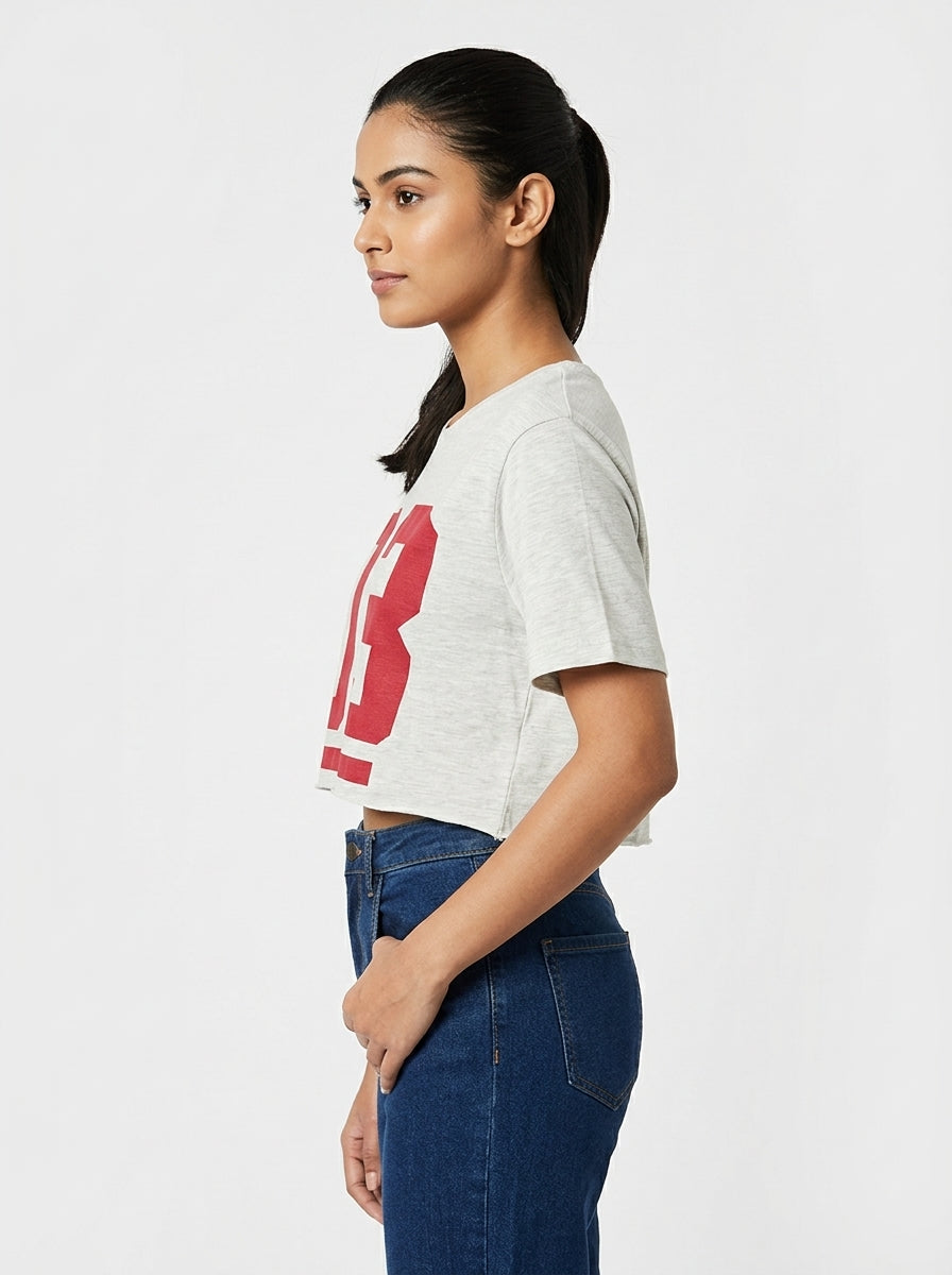 Top Casual Grey Cotton