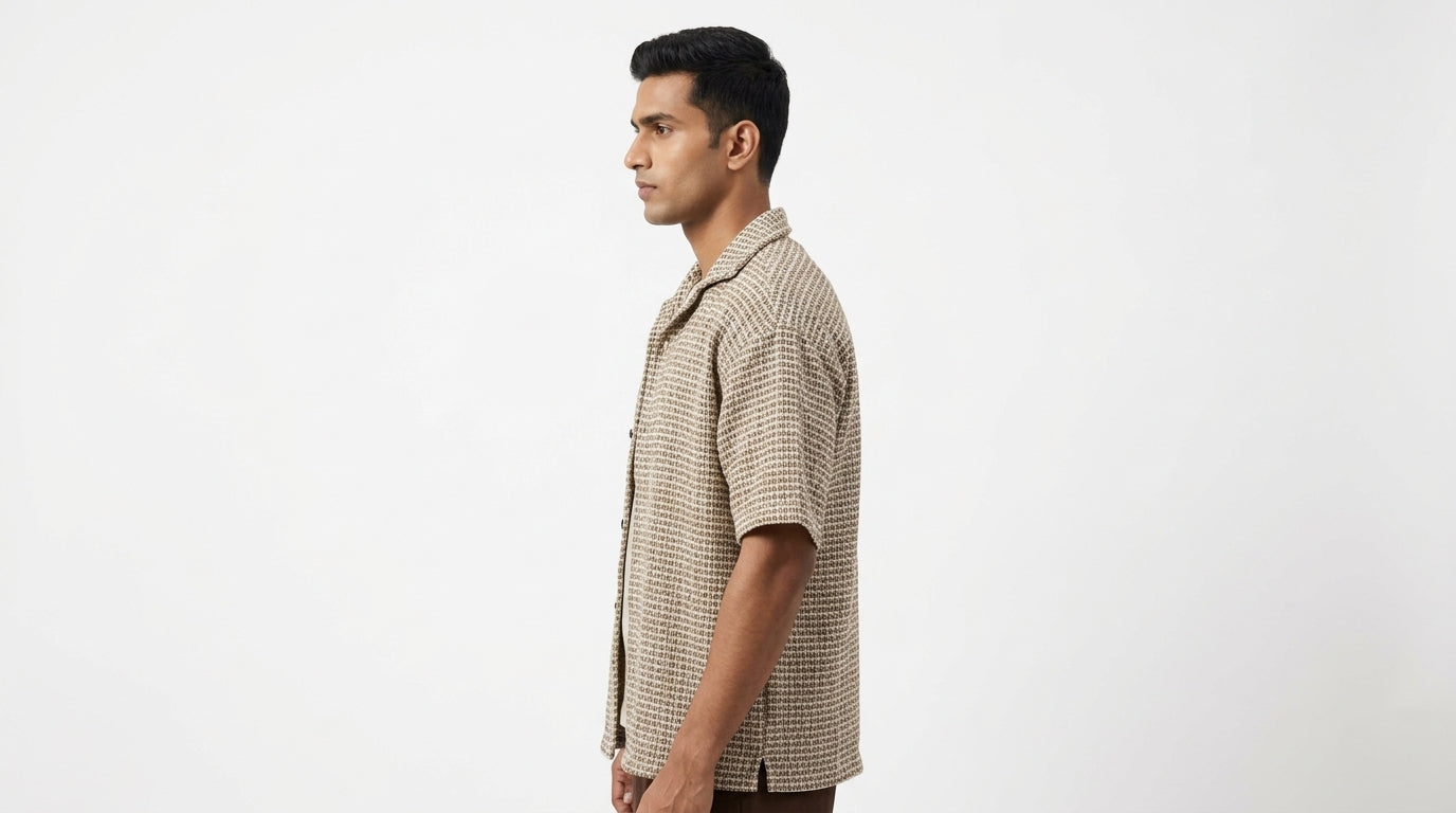 Beige Woven Relaxed Fit Casual Shirt