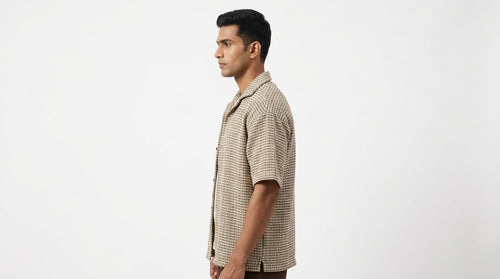 Beige Woven Relaxed Fit Casual Shirt