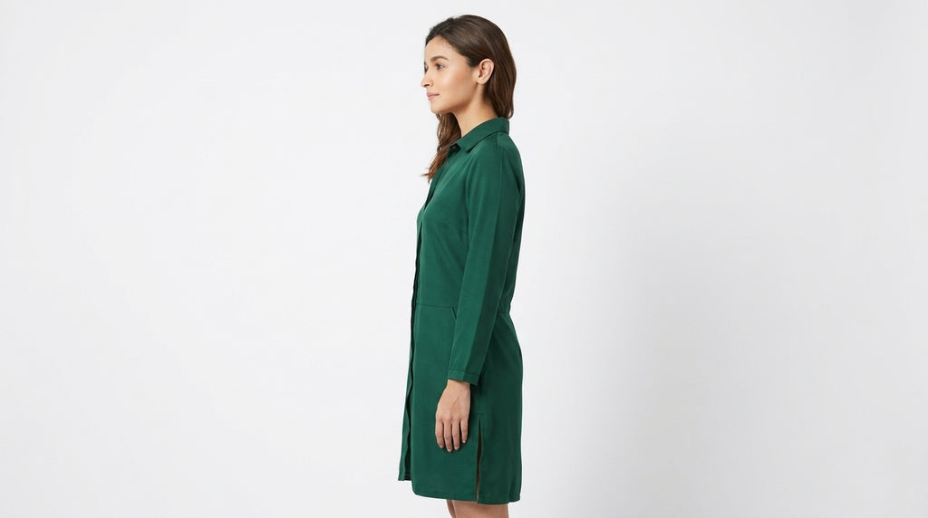 Tunic Casual Green Polyester