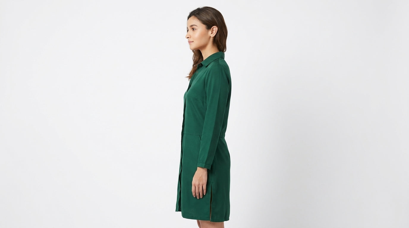 Tunic Casual Green Polyester
