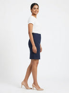 Navy Slim Fit Tailored Skirt