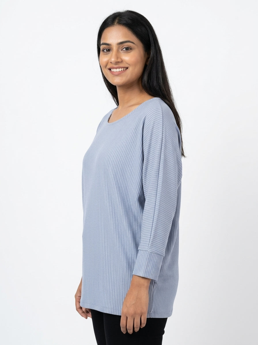 L.O.V. Top Casual Blue Blended