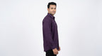 Purple Long Sleeve Casual Button-Up Shirt