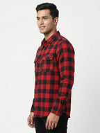 Red & Black Plaid Casual Shirt